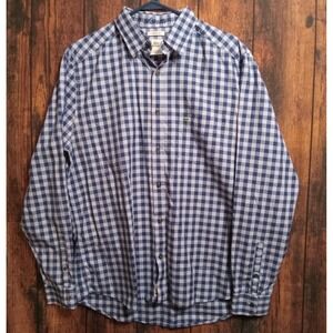Lacoste Men's Long Sleeve Button Up Shirt Size 42 Blue Check